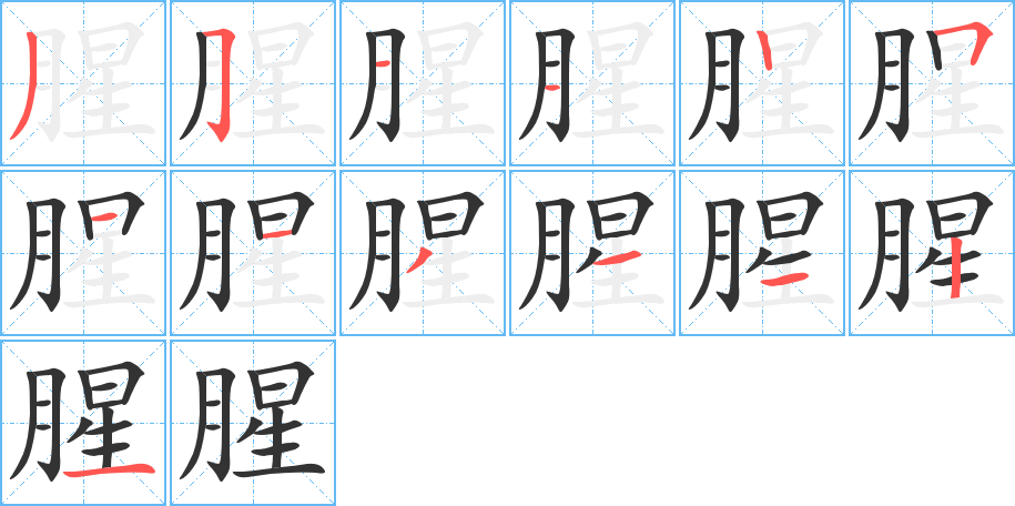 腥的笔顺写法