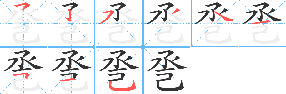 巹的笔顺写法