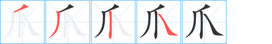 爪的笔顺写法