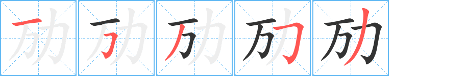 劢的笔顺写法