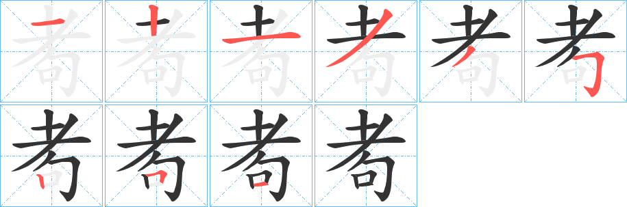 耇的笔顺写法