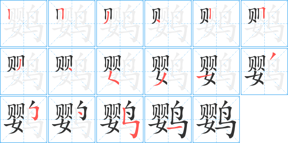 鹦的笔顺写法
