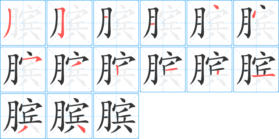 膑的笔顺写法