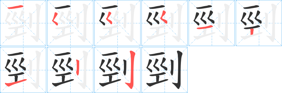 剄的笔顺写法