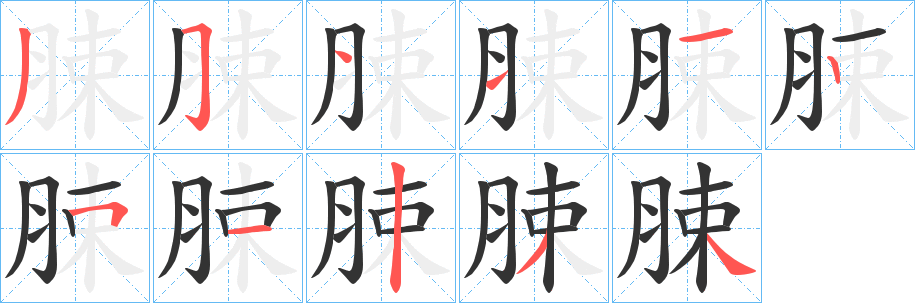 脨的笔顺写法