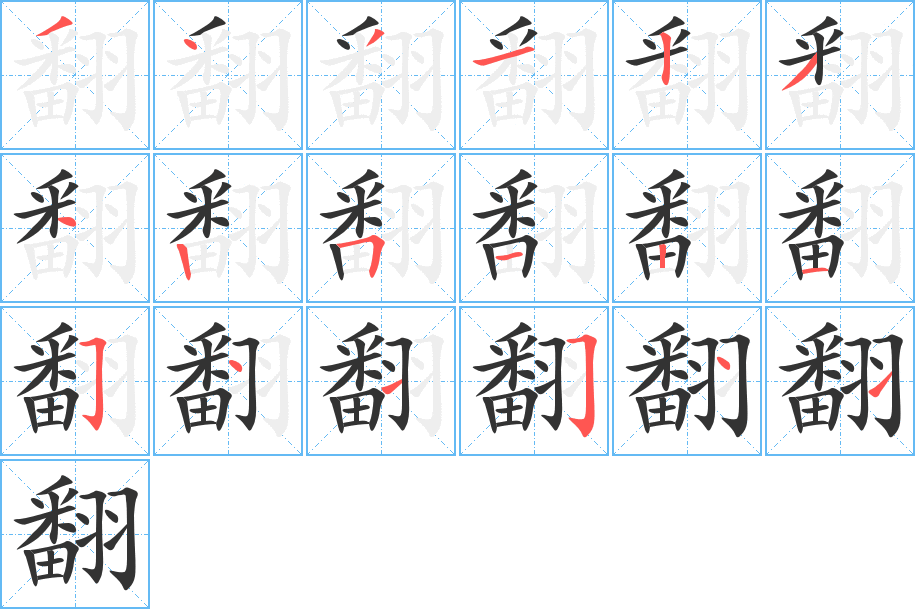 翻的笔顺写法